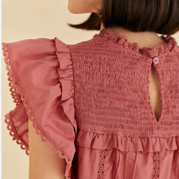 FARM RIO - Blush Ruffles Top - Picture 2 of 2